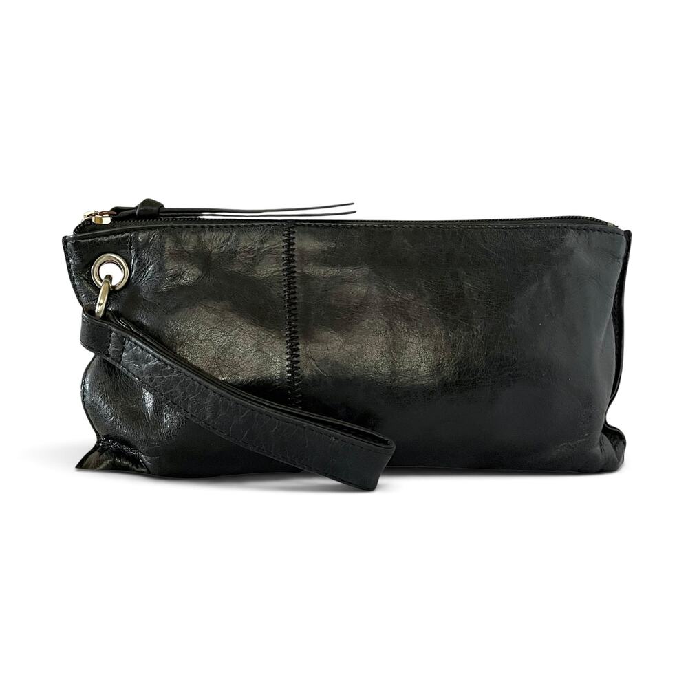 HOBO Vida Black Leather Wristlet Bag - FLAW